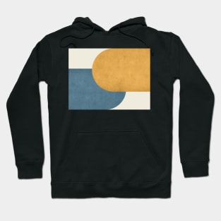 Half Circle Colorblock - Gold Blue and White Hoodie